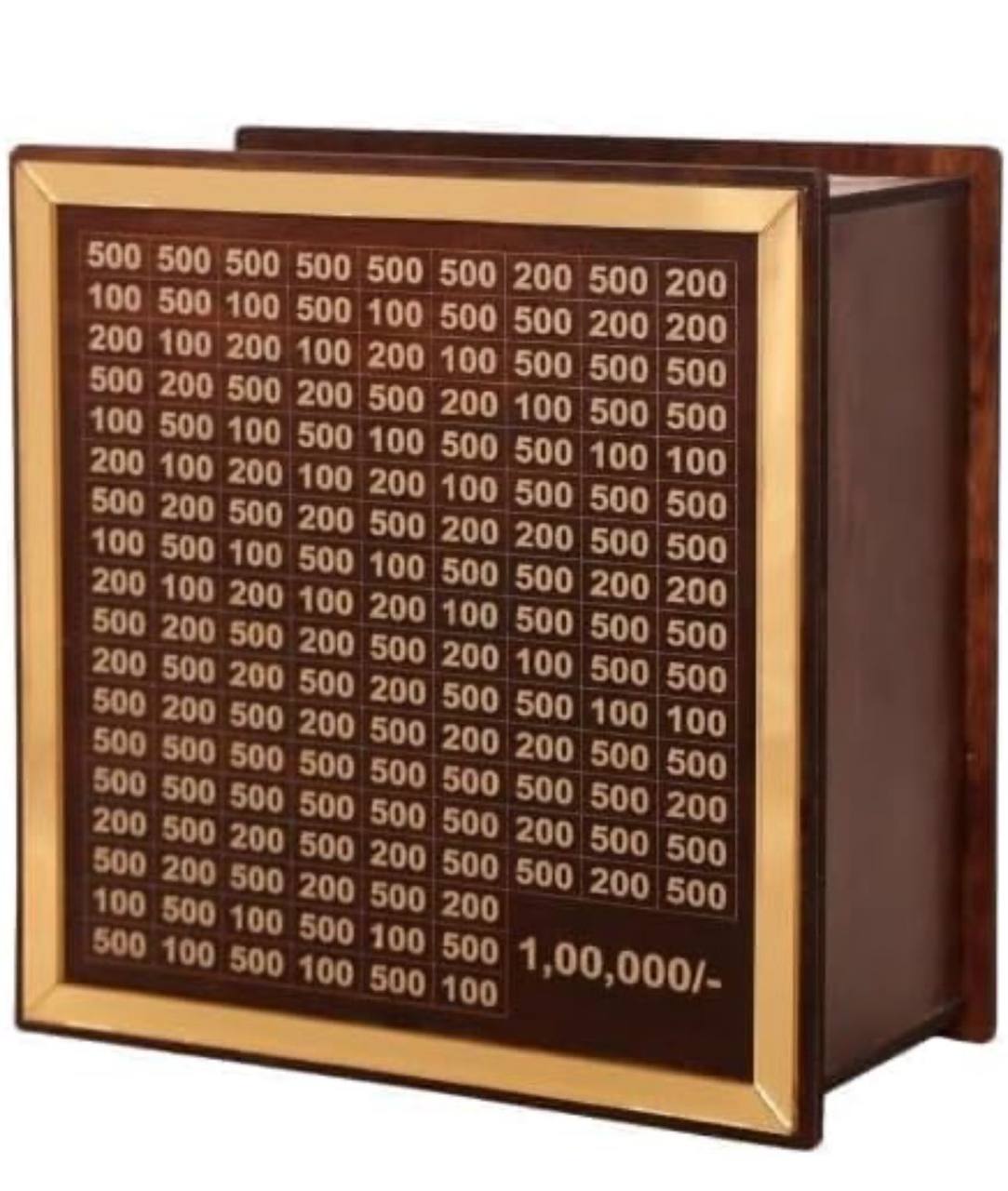 Wooden Money Saving Box | Savings Challenge Box | Piggy Bank | Money Saving Box for Kids and Adults | 1 Lakh Saving Box with Numbers
