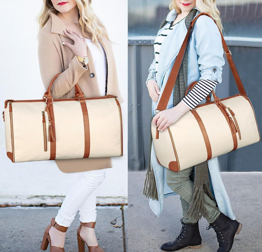 2 in 1 Convertible Bag | Leather Travel Bag | Luxury Travel Garment Bag |