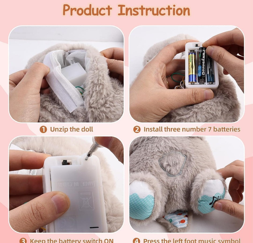 Breathing Teddy Bear with Music, Sound, Light and Breathing Motion