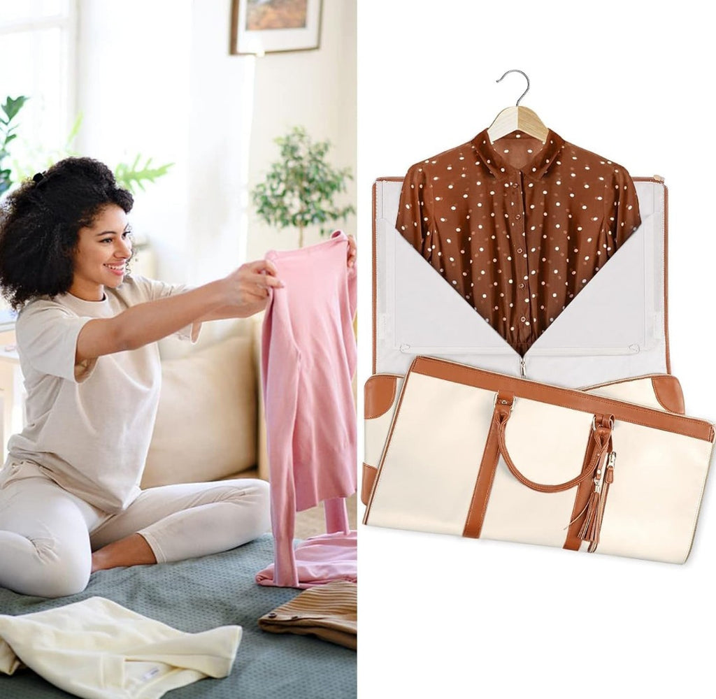 2 in 1 Convertible Bag | Leather Travel Bag | Luxury Travel Garment Bag |