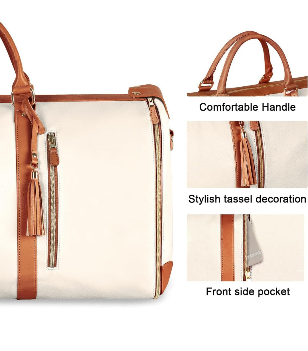 2 in 1 Convertible Bag | Leather Travel Bag | Luxury Travel Garment Bag |
