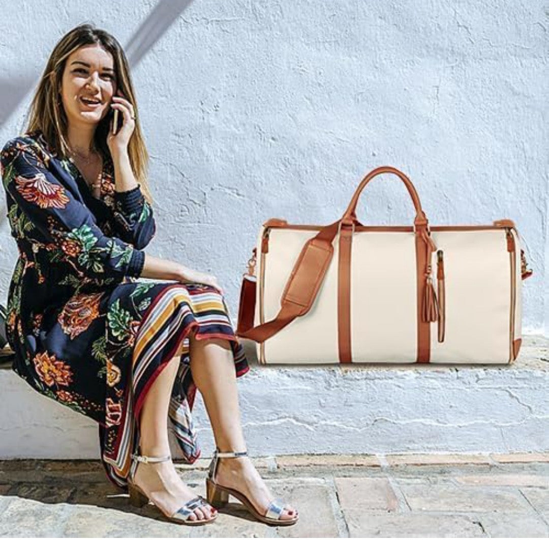 2 in 1 Convertible Bag | Leather Travel Bag | Luxury Travel Garment Bag |