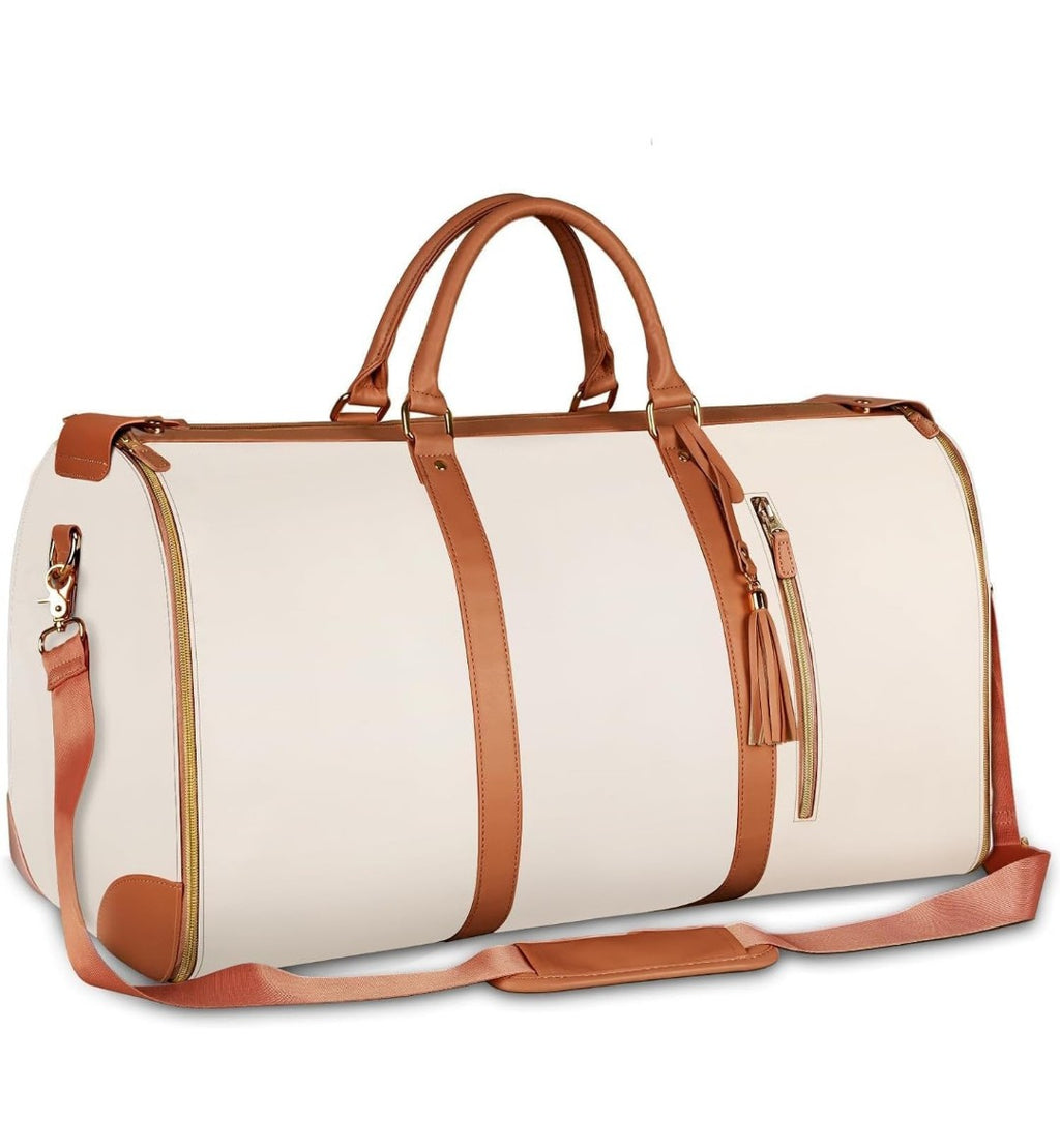 2 in 1 Convertible Bag | Leather Travel Bag | Luxury Travel Garment Bag |
