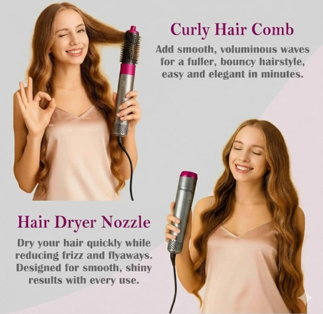 5 In 1 Hair Comb Negative Ion | Straightener Brush Blow Dryer | 5 in 1 MultifunctionalHair Dryer Styling 5-in-1 Multi-Head Hot Air Comb | 5 In 1 Electric Hair Dryer Comb |