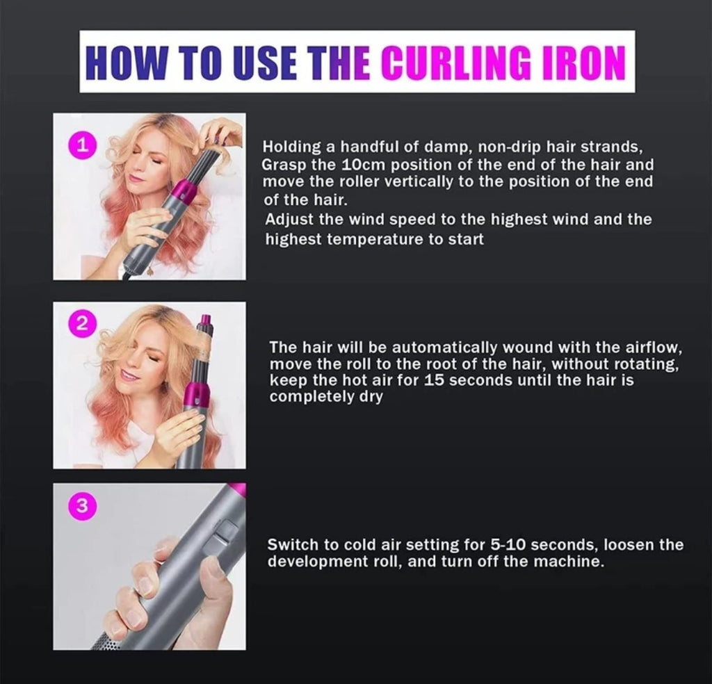 5 In 1 Hair Comb Negative Ion | Straightener Brush Blow Dryer | 5 in 1 MultifunctionalHair Dryer Styling 5-in-1 Multi-Head Hot Air Comb | 5 In 1 Electric Hair Dryer Comb |