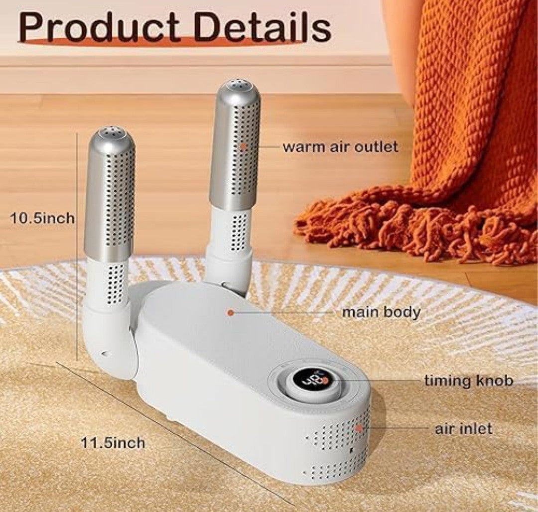 Electric Shoe Dryer | Glove Dryer | Dry Wet Shoes with 360°Heat Blower | Electric Shoe Warmer | Socks Dryer |
